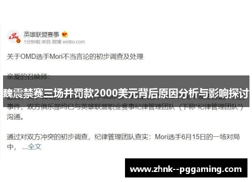 魏震禁赛三场并罚款2000美元背后原因分析与影响探讨